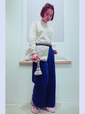 「SEVENDAYS=SUNDAY（セブンデイズサンデイ）のアイテム（Tシャツ/カットソー）」を使った、reineさん（レディース・163cm）の冬コーディネート