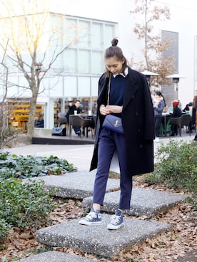 「クロップドパンツ」｜谷川りさこさん（レディース・169cm）の冬コーディネート