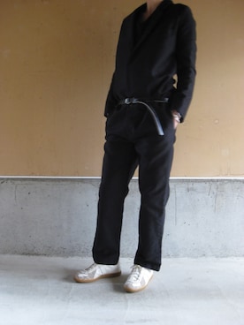「アイテム（つなぎ/オールインワン）」を使った、猫田丸助さん（メンズ・176cm）の冬コーディネート