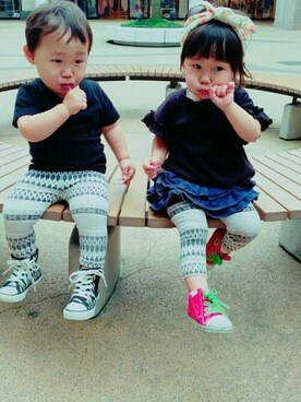 ダブルツインさん（キッズ・70cm）の夏コーディネート