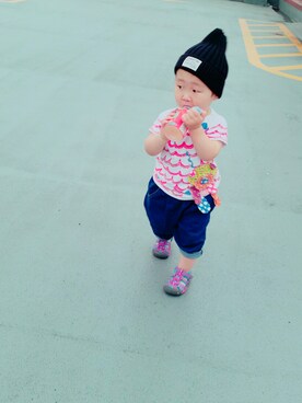 「vanavana（ヴァナヴァナ）のアイテム」を使った、ダブルツインさん（キッズ・80cm）の夏コーディネート