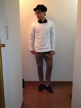 「The DUFFER of ST.GEORGE（ザダファーオブセントジョージ）のアイテム（ハンチング/ベレー帽）」を使った、Jさん（メンズ・172cm）の春コーディネート