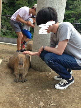 「apcのアイテム（デニムパンツ、ブルー系）」を使った、nynyさん（メンズ・181cm）の夏コーディネート
