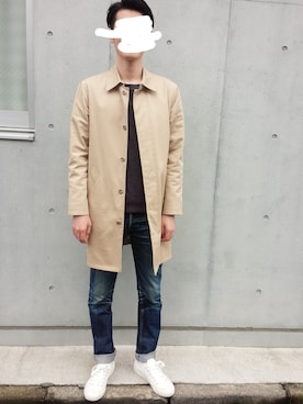 「無印良品（ムジルシリョウヒン）のアイテム（スニーカー、ホワイト系）」を使った、nynyさん（メンズ・181cm）の夏コーディネート