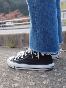「CONVERSE（コンバース）のconverse（コンバース） ALL STAR HI（オールスターHI）（スニーカー、ブラック系）」を使った、nynyさん（メンズ・181cm）の夏コーディネート