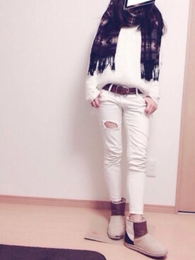 「SLY LANG（スライラング）のアイテム（パンツ）」を使った、CHAさん（レディース・163cm）の秋コーディネート