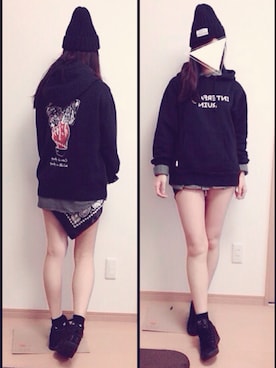 「INTERFACE（インターフェイス）のアイテム（トップス）」を使った、CHAさん（レディース・163cm）の秋コーディネート