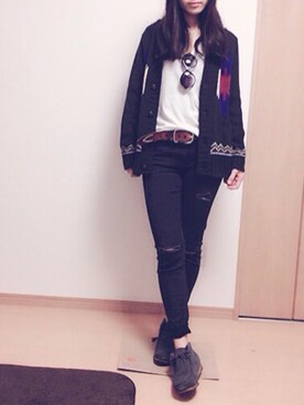 「カウチン」｜CHAさん（レディース・163cm）の秋コーディネート