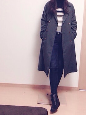 「アイテム（パンツ）」を使った、CHAさん（レディース・163cm）の秋コーディネート