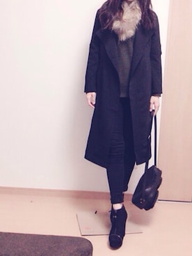 「タッセル」｜「アイテム（その他アウター）」を使った、CHAさん（レディース・163cm）の秋コーディネート