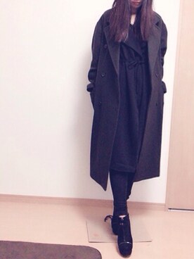 「タッセル」｜「アイテム（その他アウター）」を使った、CHAさん（レディース・163cm）の冬コーディネート