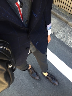 「JUNYA WATANABE MAN（ジュンヤワタナベマン）のアイテム（テーラードジャケット）」を使った、Hiroさん（メンズ・173cm）の春コーディネート