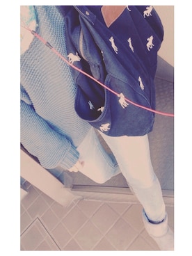 「Abercrombie&Fitch（アバークロンビーアンドフィッチ）のアイテム（バッグ）」を使った、natsumiさん（レディース・154cm）の冬コーディネート