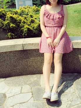 「CECIL McBEE（セシルマクビー）のアイテム（その他シューズ）」を使った、natsumiさん（レディース・154cm）の夏コーディネート