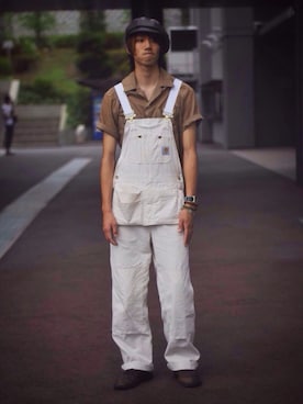 Carhartt ホワイトオーバーオール Carhartt（カーハート）｜サロペット/オーバーオール（ホワイト