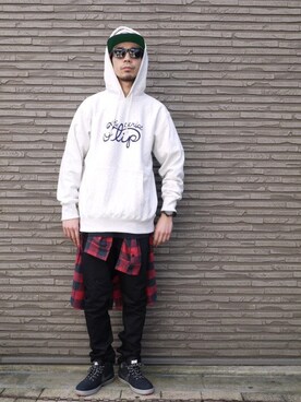 「FLIP THE SCRIPT（フリップザスクリプト）のアイテム（ジャケット/アウター）」を使った、ryo-taさん（メンズ・180cm）の冬コーディネート