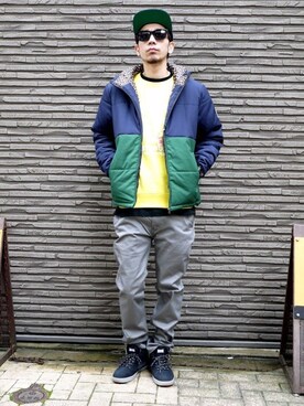 「nike sb 」｜「アイテム（ダウンジャケット/コート）」を使った、ryo-taさん（メンズ・180cm）の冬コーディネート
