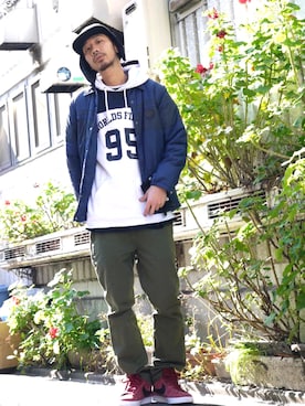 「FLIP THE SCRIPT（フリップザスクリプト）のアイテム（パンツ）」を使った、ryo-taさん（メンズ・180cm）の冬コーディネート