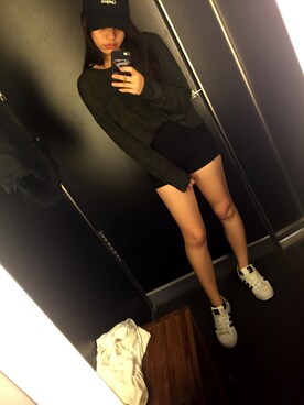 「PULL&BEAR（プルアンドベア）のアイテム（その他トップス）」を使った、MeiJun Yangさん（レディース・155cm）の秋コーディネート