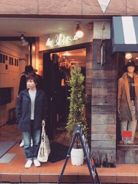 「アイテム（ミリタリージャケット）」を使った、Haruna Izumiさん（レディース・153cm）の冬コーディネート