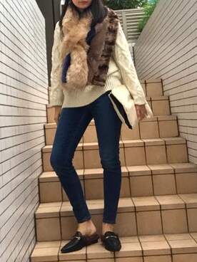 「MERCURYDUO（マーキュリーデュオ）のアイテム（クラッチバッグ）」を使った、shmさん（レディース・164cm）の秋コーディネート
