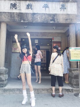 「アイテム（キャミソール、レッド系）」を使った、Adaさん（レディース・155cm）の夏コーディネート