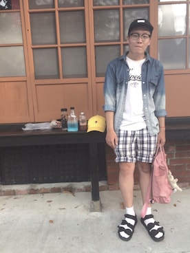 「REPUTATION（レピュテーション）のアイテム（帽子）」を使った、Chia-Rain Hsuさん（メンズ・167cm）の秋コーディネート