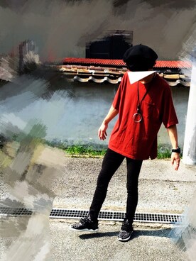 「おでかけ」｜「アイテム（ハンチング/ベレー帽）」を使った、Mustagさん（メンズ・175cm）の秋コーディネート