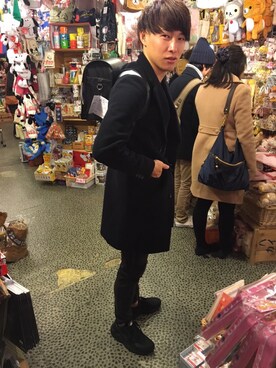 「ランドセル」｜「アイテム（ダウンジャケット/コート）」を使った、yuukiさん（メンズ・166cm）の冬コーディネート