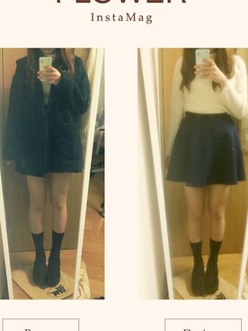 「LOWLYS FARM」｜「アイテム（その他アウター）」を使った、sumire♡さん（レディース・159cm）の春コーディネート