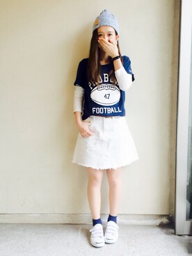 「OZOC（オゾック）のアイテム（スカート）」を使った、ｈaｒu ◎さん（レディース・153cm）の春コーディネート