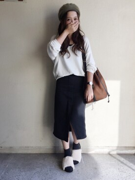 「Casselini（キャセリーニ）のアイテム（ハンチング/ベレー帽）」を使った、ｈaｒu ◎さん（レディース・153cm）の秋コーディネート