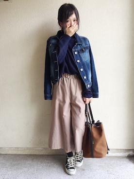 「CONVERSE（コンバース）のconverse コンバース ALL STAR HI オールスター ハイ 3206 BLACK(US)（スニーカー）」を使った、ｈaｒu ◎さん（レディース・153cm・20代）の秋コーディネート