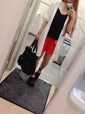 「Marc by Marc Jacobs（マークバイマークジェイコブス）のアイテム（その他パンツ）」を使った、んみさん（レディース・153cm）の夏コーディネート