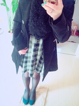 「チェックワンピース」｜「アイテム（トレンチコート）」を使った、❣maimai❣さん（レディース・154cm）の春コーディネート