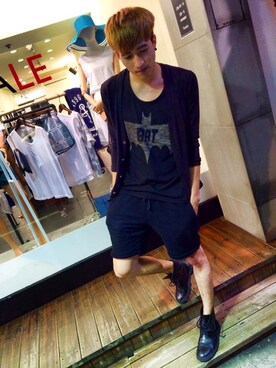 「ink（インク）のアイテム（その他シューズ）」を使った、林佑桐さん（メンズ・183cm）の夏コーディネート