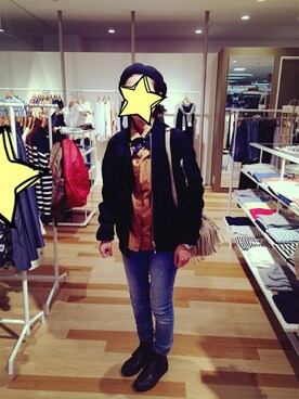 「Alpha Industries（アルファインダストリーズ）のアイテム（ブルゾン）」を使った、E.Hさん（レディース・157cm）の春コーディネート