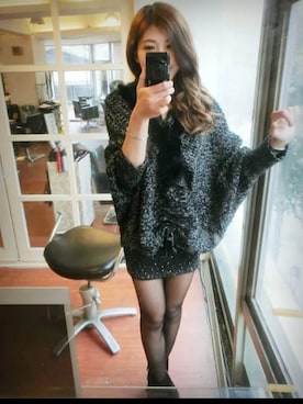 「PHのアイテム（ニット/セーター、ブラック系）」を使った、candyさん（レディース・163cm）の秋コーディネート