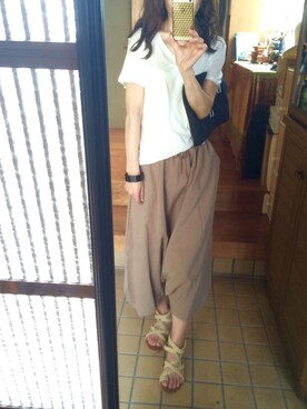 「passage mignon/flaneur（パサージュミニョンフラヌール）のアイテム（腕時計）」を使った、しずさん（レディース・156cm）の夏コーディネート