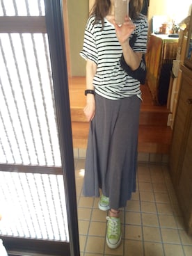 「passage mignon/flaneur（パサージュミニョンフラヌール）のアイテム（腕時計）」を使った、しずさん（レディース・156cm）の夏コーディネート