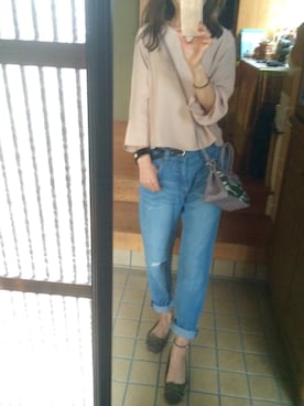 「passage mignon/flaneur（パサージュミニョンフラヌール）のアイテム（腕時計）」を使った、しずさん（レディース・156cm）の夏コーディネート