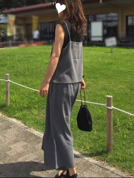 「summer」｜「アイテム（セットアップ）」を使った、しずさん（レディース・156cm）の夏コーディネート