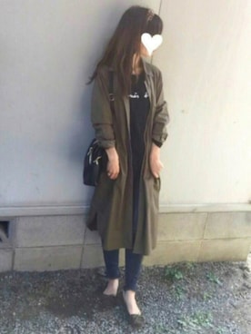 「RAY CASSIN（レイカズン）のアイテム（シャツワンピース）」を使った、しずさん（レディース・156cm）の秋コーディネート