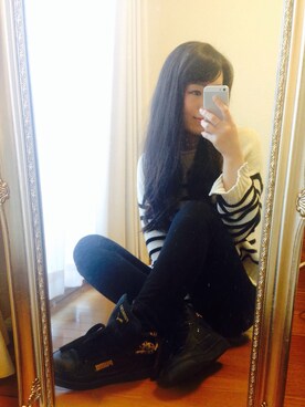 「ZARA（ザラ）のアイテム（ニット/セーター、ベージュ系）」を使った、雪さん（レディース・160cm）の春コーディネート