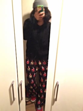 「黒髪」｜「アイテム（ニットキャップ/ビーニー）」を使った、chimaruさん（レディース・158cm）の秋コーディネート