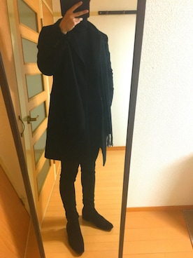「アイテム（チェスターコート）」を使った、金澤太郎さん（メンズ・170cm・10代）の秋コーディネート