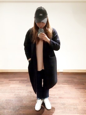「オルチャンファッション」｜「アイテム（チェスターコート）」を使った、KANさん（レディース・168cm）の冬コーディネート