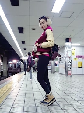 「RNA」｜「アイテム（スタジャン）」を使った、kenjiziyiさん（レディース・165cm）の冬コーディネート