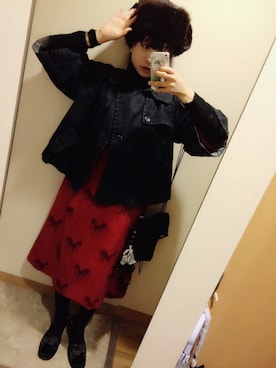 「ラビットファー」｜「アイテム（ワンピース/ドレス）」を使った、taroさん（レディース・156cm）の秋コーディネート