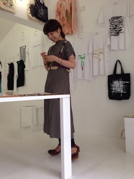 「アイテム（アクセサリー、パープル系）」を使った、taroさん（レディース・156cm）の夏コーディネート